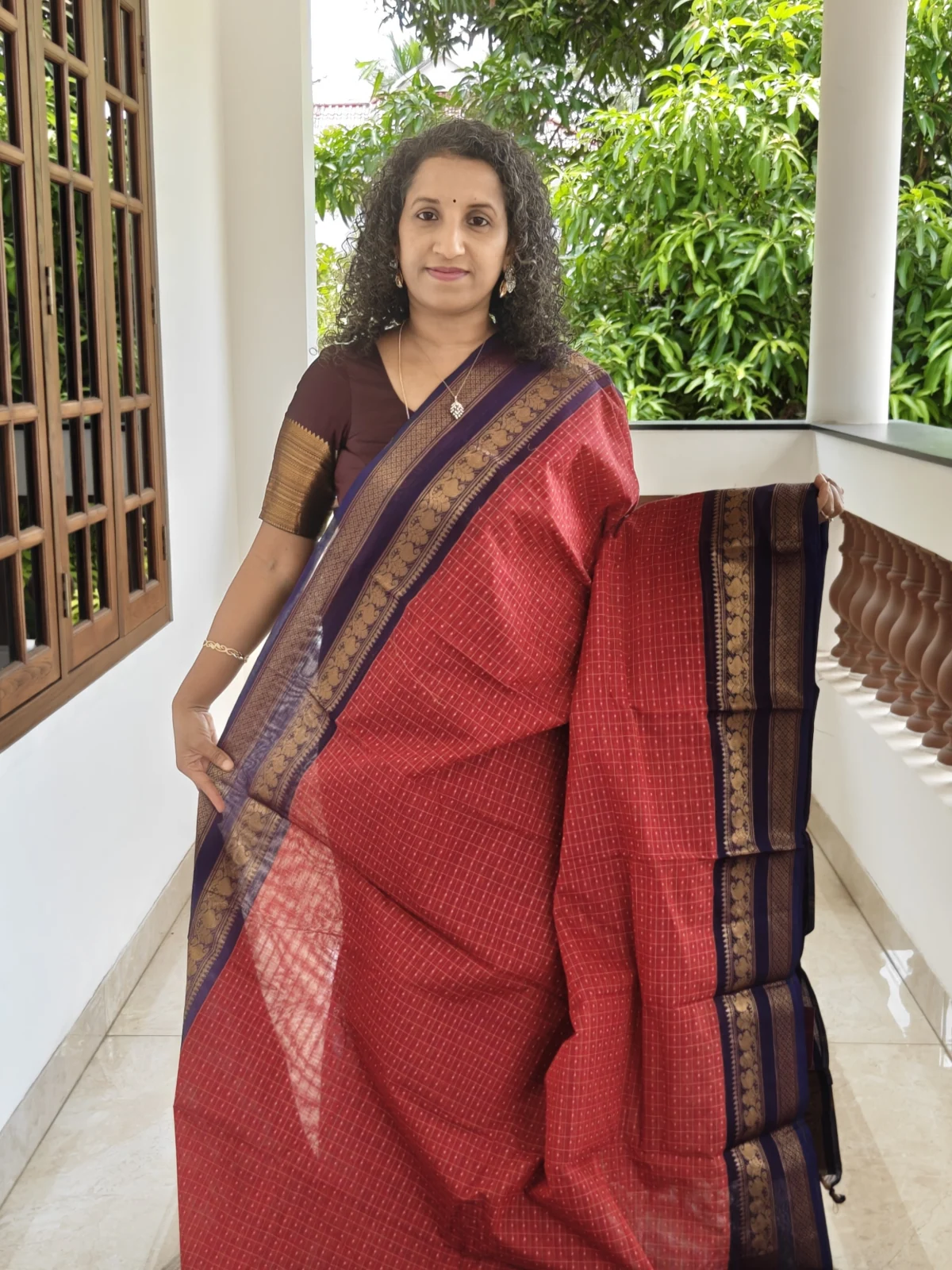 Kanchi Cotton Maroon And Navy Blue Pkc005 2(1)